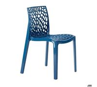 Chaise Polypropylène Design Nid d'Abeille de Jardin Bistrot Gruvyer Grand Soleil - Bleu