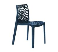 Chaise Polypropylène Design Nid d'Abeille de Jardin Bistrot Gruvyer Grand Soleil - Bleu foncé
