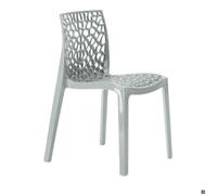 Chaise Polypropylène Design Nid d'Abeille de Jardin Bistrot Gruvyer Grand Soleil - Gris