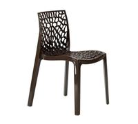 Chaise Polypropylène Design Nid d'Abeille de Jardin Bistrot Gruvyer Grand Soleil - Marron