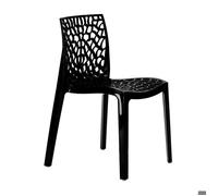 Chaise Polypropylène Design Nid d'Abeille de Jardin Bistrot Gruvyer Grand Soleil - Noir