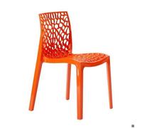 Chaise Polypropylène Design Nid d'Abeille de Jardin Bistrot Gruvyer Grand Soleil - Orange
