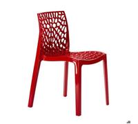 Chaise Polypropylène Design Nid d'Abeille de Jardin Bistrot Gruvyer Grand Soleil - Rouge