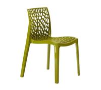 Chaise Polypropylène Design Nid d'Abeille de Jardin Bistrot Gruvyer Grand Soleil - Vert
