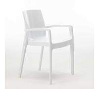 Chaise polypropylène empilable avec accoudoirs salle à manger Cream Grand Soleil