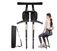 Chaise portable - Chaise de camping en plein air - Exosquelette légère - Chaise de chaise - Tabouret de pêche invisible en plein air - Siège ergonomique portable avec 3 équipements réglables pour