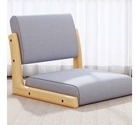 Chaise portable sans pieds - Chaise de méditation pliable en coton et lin avec assise rembourrée - Bois d'hévéa - Chaise de salon idéale