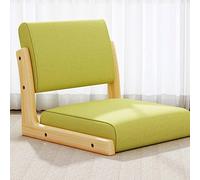 Chaise portable sans pieds - Chaise de méditation pliable en coton et lin avec assise rembourrée - Bois d'hévéa - Chaise de salon idéale
