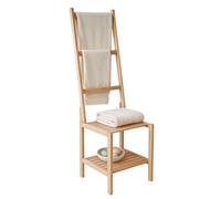 Chaise porte-serviettes en bois de hêtre, 40 x 40,5 x 133 cm, porte-serviettes de bain et chambre à coucher, petit homme serviteur, fabriqué en Italie