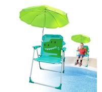 Chaise pour avec Parasol | Chaise Pliante Enfant avec Protection Solaire - Siège Résistant au Vent et Stable sur Le Sable pour Voyage, Jardin, Piscine et Pique-Nique en Extérieur