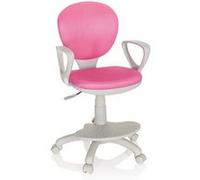 hjh OFFICE 671012 Chaise de Bureau pour Enfant Kid Colour G1 Fauteuil pivotant avec Repose-Pieds et Assise réglable en Hauteur, Ergonomique, Tissu Rose/Gris