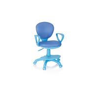 HJH Office Chaise de bureau enfant 670978 - Kid Colour, tissu bleu, repose-pieds, réglable