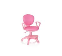 hjh OFFICE 670977 Chaise de Bureau pour Enfant Kid Colour Tissu Rose Fauteuil pivotant avec Repose-Pieds et Assise réglable en Hauteur