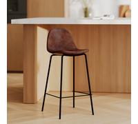 Chaise pour îlot central 65 cm en cuir synthétique marron - henrik