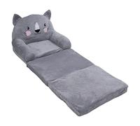 Chaise pour tout-petits Gris Style Dessin animé Large Poignée Canapé de dossier stable pour la lecture, la détente, les jeux, l'étude (3 couches)