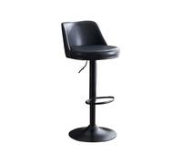 Chaise Pub Moderne Lumière Luxe Mode Ménage Cuisine Islande Chaise 60-80 cm Ascenseur Dossier pivotant Tabouret de bar en fer Chaise haute (Noir)