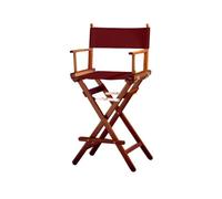 Chaise Réalisateur Tabouret Pliant Léger Portable Director Make Up Hôtel Restaurant Maison Véranda Bar Maquillage Bois De Hêtre Tissu Haut Maquilleur Refermable (Fond acajou - Toile bordeaux)
