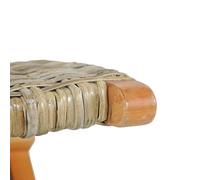 Chaise Relaxante en Bois, Rotin Kubu et Bois D'acajou, élégante et Durable, Facile à Assembler, Douce et Confortable avec Sièges et Dossiers en Rotin Kubu, Accroche-Regard dans (Brun)