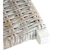 Chaise Relaxante en Bois, Rotin Kubu et Bois D'acajou, élégante et Durable, Facile à Assembler, Douce et Confortable avec Sièges et Dossiers en Rotin Kubu, Accroche-Regard dans (Blanche)