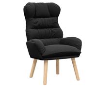 Chaise Relaxante Vidaxl En Tissu Noir Ressemblant À De La Laine Noir