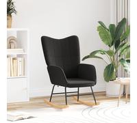 vidaXL Chaise Relaxante en Tissu Noir ressemblant à la Laine bouclée