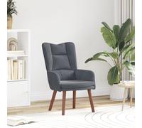 vidaXL Fauteuil Moderne Gris Foncé pour Salon Et Bar À Domicile avec Siège Rembourré, Housse De Coussin Zippée, Tissu Confortable, Design Ergonomique, Bois Robuste, Mobilier D'Intérieur