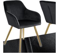 Chaise Rembourrée aspect velours Dossier ergonomique