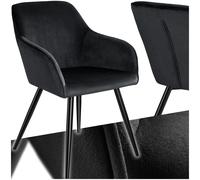 Chaise Rembourrée aspect velours Dossier ergonomique