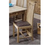 Chaise rembourrée - Bois massif de palissandre huilé - NATURE BROWN 802
