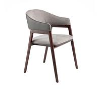 Angel Cerda Chaise tapissée en Tissu et Similicuir avec Structure de Pieds fabriquée en Bois Massif de frêne Peint en Couleur Noyer Salle à Manger de Jardin pour extérieur, Multicolore