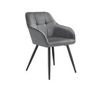 tectake® Chaise de Salle à Manger rembourrée Moderne Chaise Velours satiné Fauteuil Salon Fauteuil Scandinave Pieds en Acier Élégant Chaises pour Coiffeuse, Chambre, Salon, Dressing