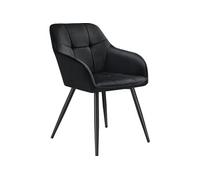 tectake® Chaise de Salle à Manger rembourrée Moderne Chaise Velours satiné Fauteuil Salon Fauteuil Scandinave Pieds en Acier Élégant Siège pour Coiffeuse, Chambre, Salon, Dressing