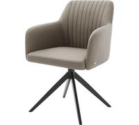 Chaise-rembourrée Greg-Flex Pied croisé Large Noir Cuir de Vache Couleur Boue Ressorts ensachés