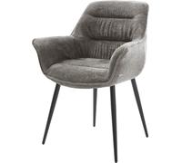 Chaise-rembourrée Kaira-Flex 4 pieds coniques noir bou oux couleur boue