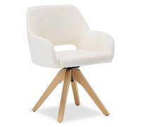 Chaise rembourrée tissu teddy blanc