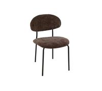Chaise repas 51x55x82 cm en tissu doux brun - TESTI Brun G