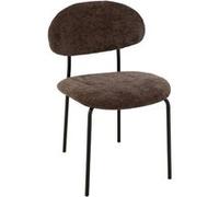 Chaise repas 51x55x82 cm en tissu doux brun - TESTI Brun G