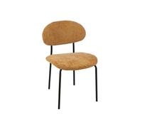 Chaise repas 51x55x82 cm en tissu doux ocre - TESTI