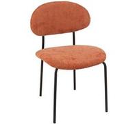 Chaise repas 51x55x82 cm en tissu doux rouille - TESTI