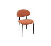 Chaise repas 51x55x82 cm en tissu doux rouille - TESTI