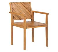 Beliani Chaise Repas de Jardin Traditionnelle avec Accoudoirs en Bois d'Acacia Baratti