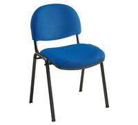 Chaise réunion et visiteur - Bien Assis 2 - Tissu Bleu- Pieds Noir
