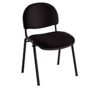 Chaise réunion et visiteur - Bien Assis 2 - Tissu Noir- Pieds Noir