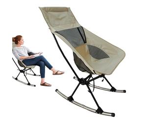 Chaise Rock en Plein air - Siège en à Dossier Haut - Chaise à Cadre en Tissu Oxford - Meubles Portables pour Le Secteur de la pelouse - Design Ergonomique Respirant avec Soutien Confortable du