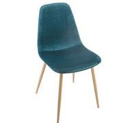 Atmosphera - Chaise Bleu Canard en Velours