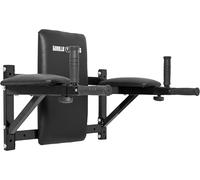 Gorilla Sports® Barre à Dips Murale - Poignées Rembourrées Extensibles, en Acier, Charge Max. 200kg, Dimensions 60 x 58-69 x 50 cm - Chaise Romaine Murale pour Musculation, Fitness, Musculation, Gym