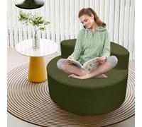 Chaise ronde surdimensionnée moderne de luxe, dossier incurvé, avec motif demi-lune et mousse haute densité pour salon, salon et salle de projection (vert foncé)