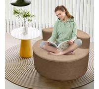Chaise ronde surdimensionnée moderne de luxe, dossier incurvé, avec motif demi-lune et mousse haute densité pour salon, salon et salle de projection (kaki)
