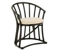 Chaise Rotin & Coussin "Howard" 70cm Noir