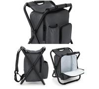 Chaise sac à dos isotherme - LIVOO - 15 L - 3 en 1 - 2 poches extérieures - Métal